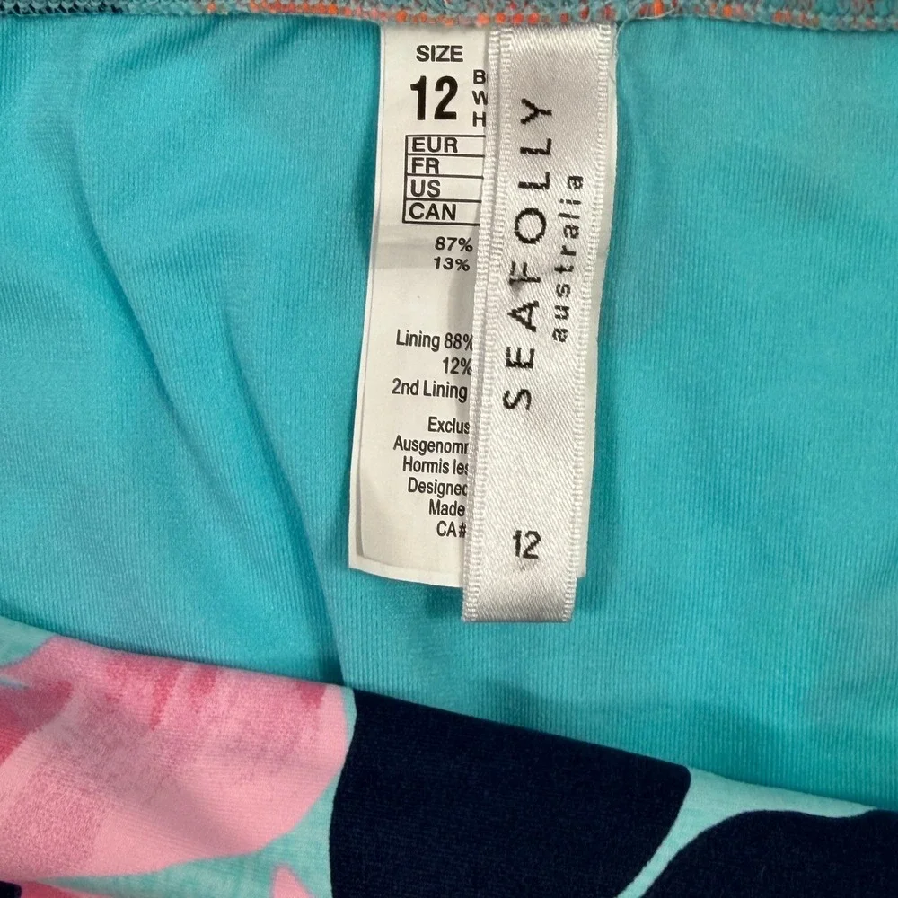 Seafolly Australia 12 bottom / 14 DD top Floral Tankini Set Blue Pink Orange